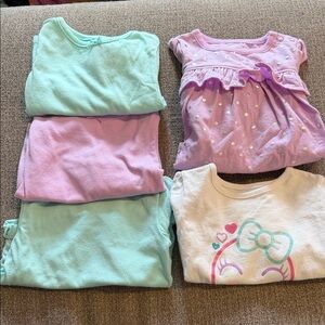 Kids Long Sleeve Tops-4 Shirts & 1 Onesie